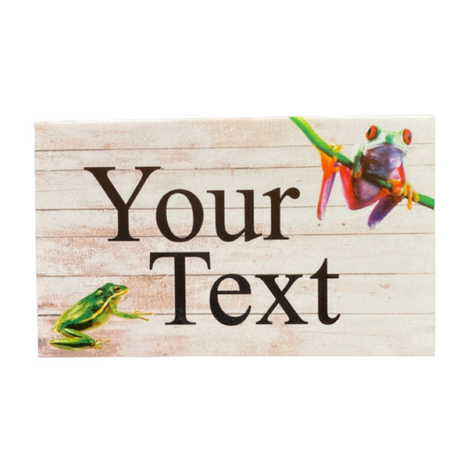 Frog Garden Custom Customized Wording Text Sign