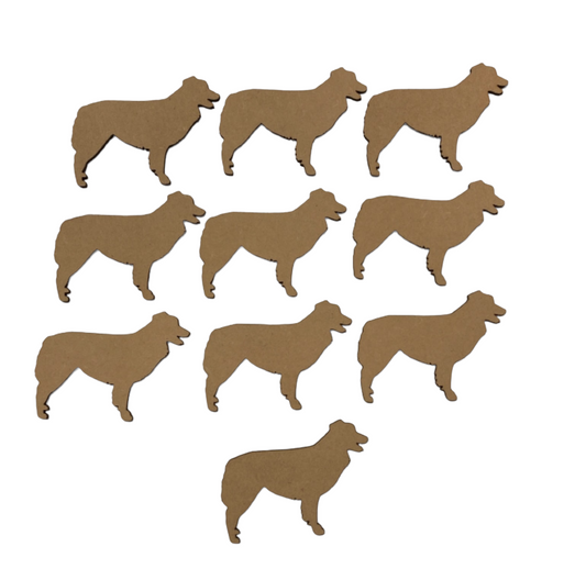 Dog Australian Shepherd x 10 MDF DIY Raw Cut Out Art Craft Décor - The Renmy Store Homewares & Gifts 