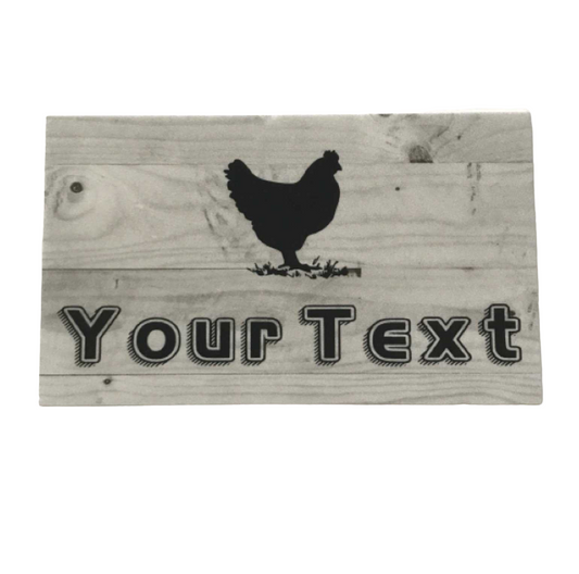 Chicken Hen Your Text Custom Wording French Grey Sign