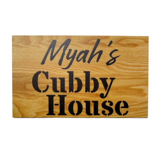 Cubby House Rustic Custom Wording Text Sign - The Renmy Store Homewares & Gifts 