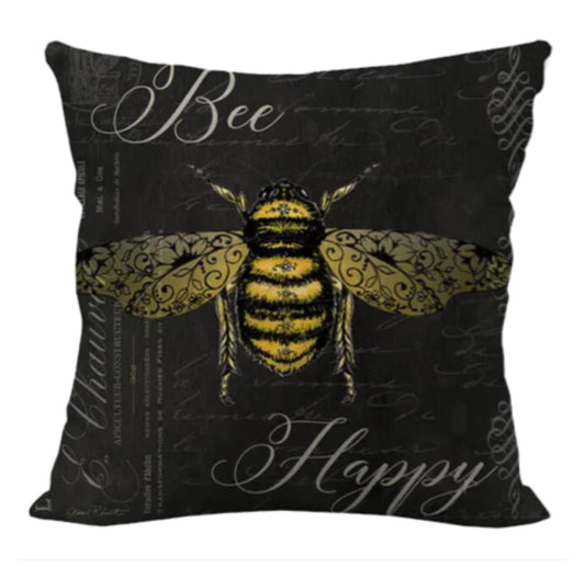 Cushion Cover Bee Happy - The Renmy Store Homewares & Gifts 