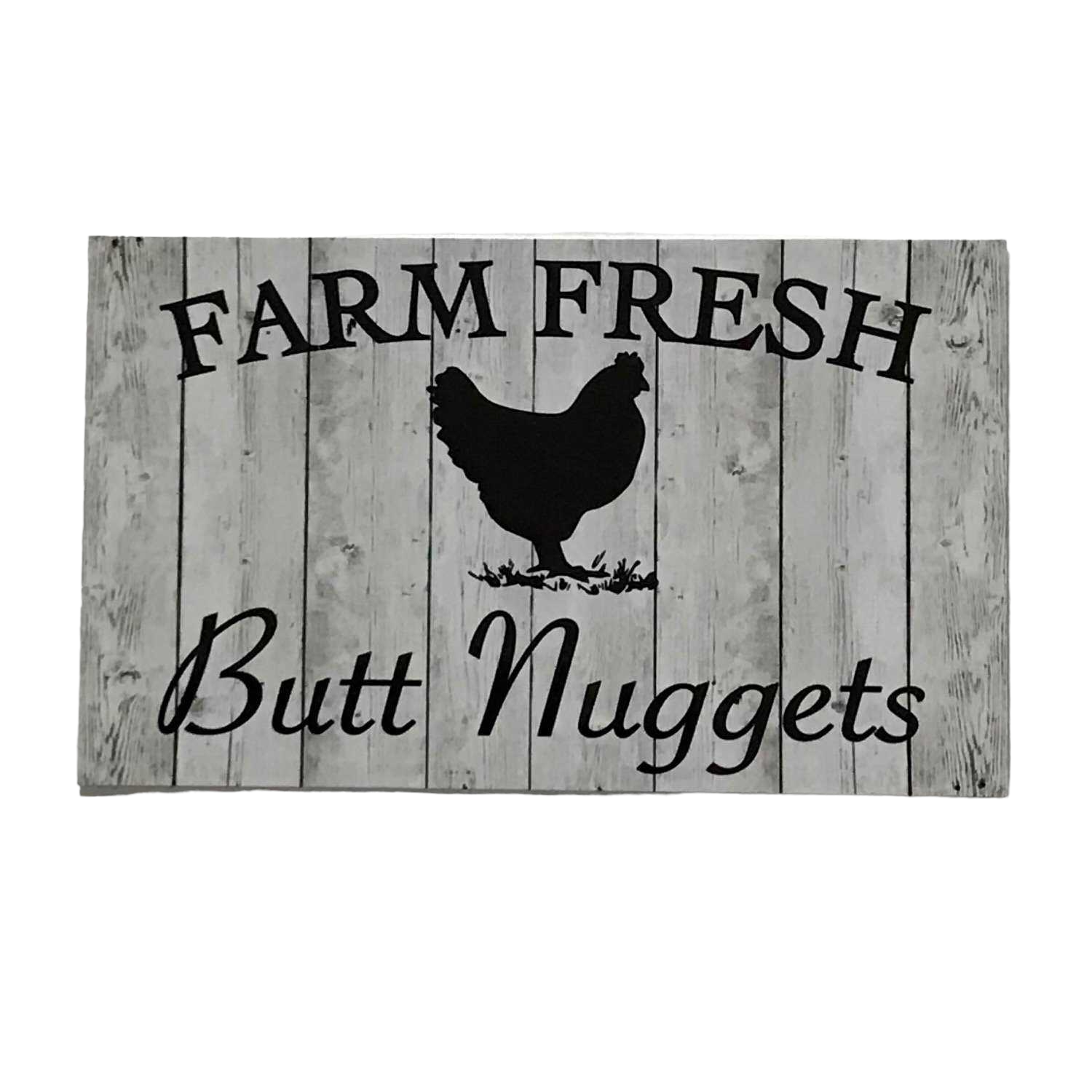 Farm Fresh Butt Nuggets Egg White Wash Sign - The Renmy Store Homewares & Gifts 