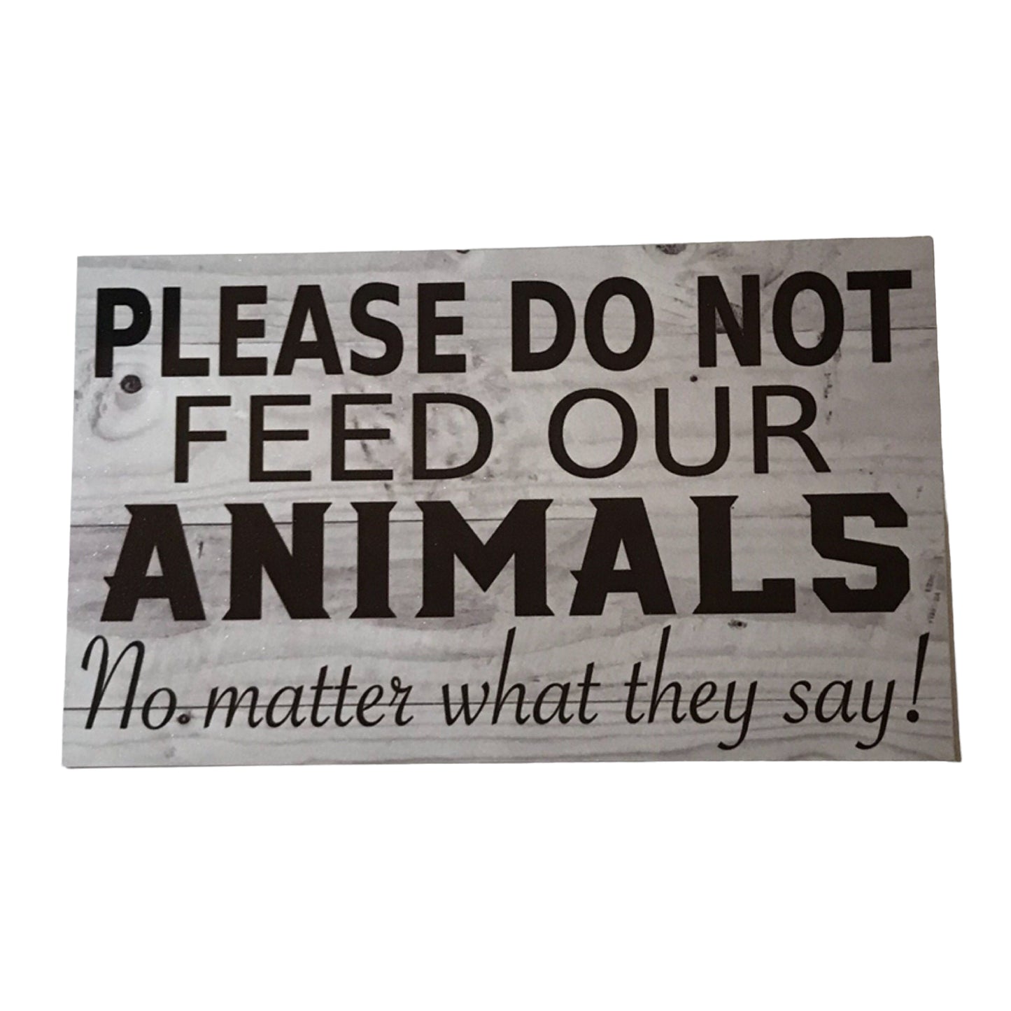 Do Not Feed Our Animals Sign - The Renmy Store Homewares & Gifts 