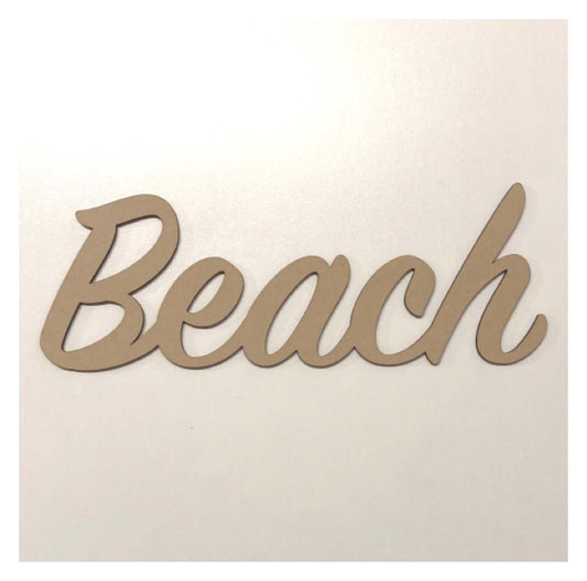 Beach MDF Shape Word Raw Wooden Wall Art - The Renmy Store Homewares & Gifts 