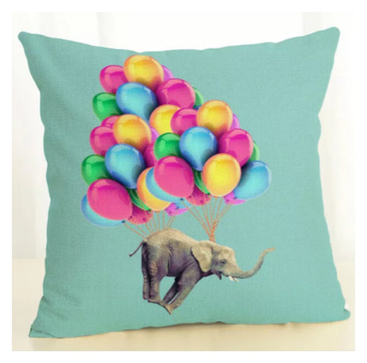 Cushion Cover Elephant Retro Party - The Renmy Store Homewares & Gifts 
