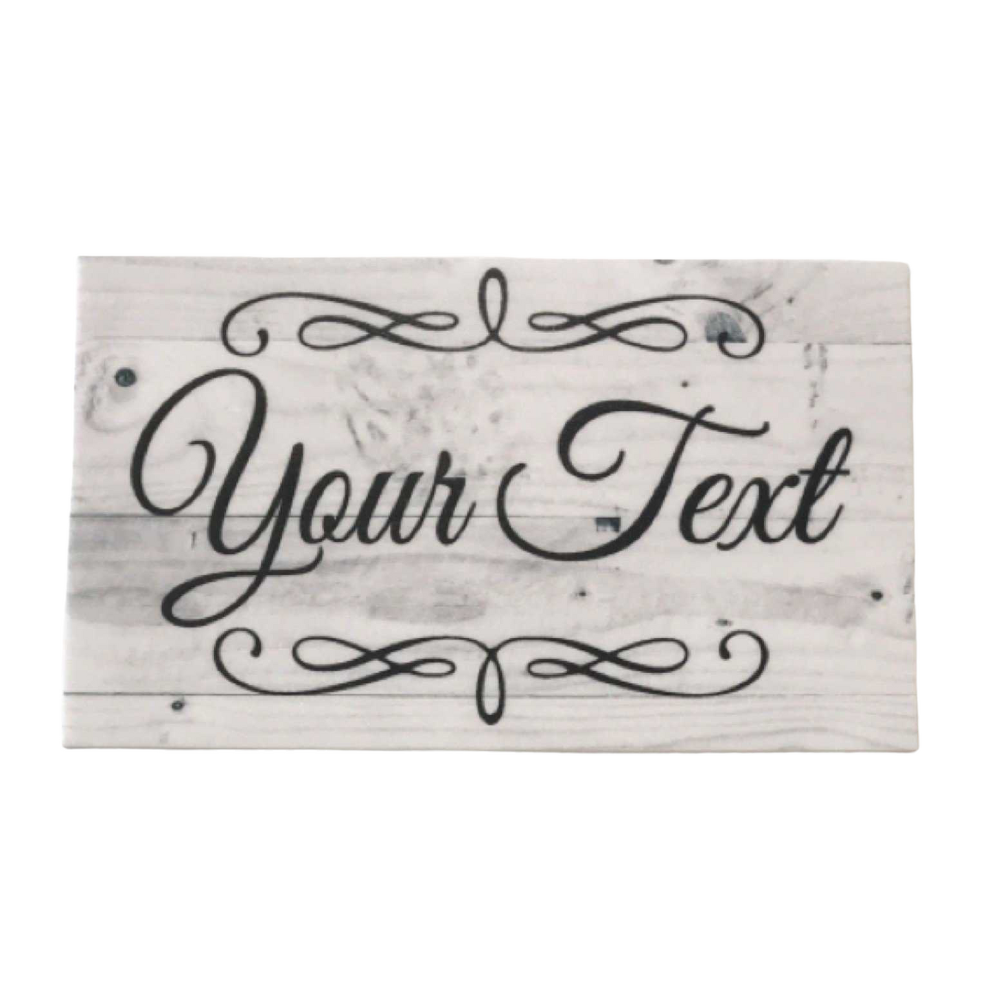 Custom Personalised Your Text Grey Scrolls Sign