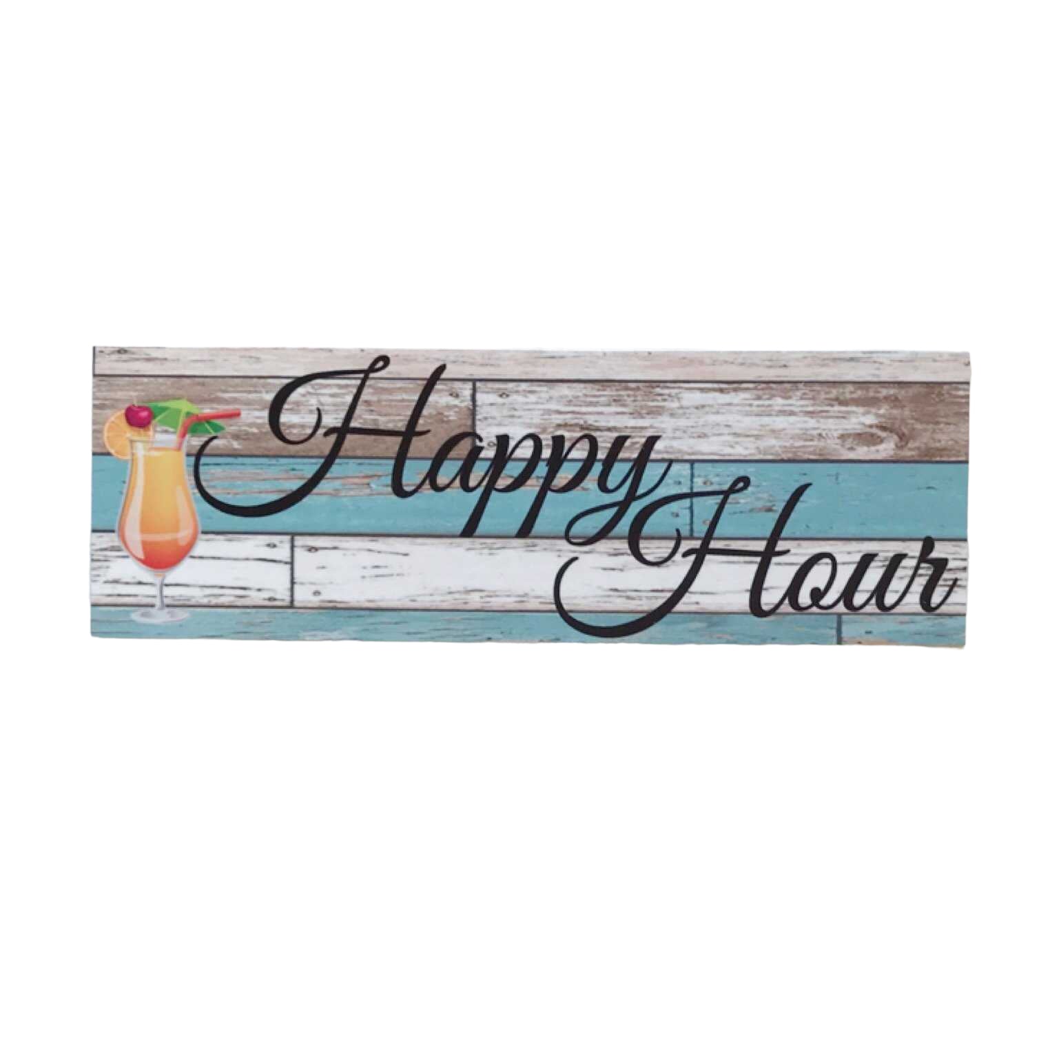 Happy Hour Cocktail Rustic Blue Sign - The Renmy Store Homewares & Gifts 