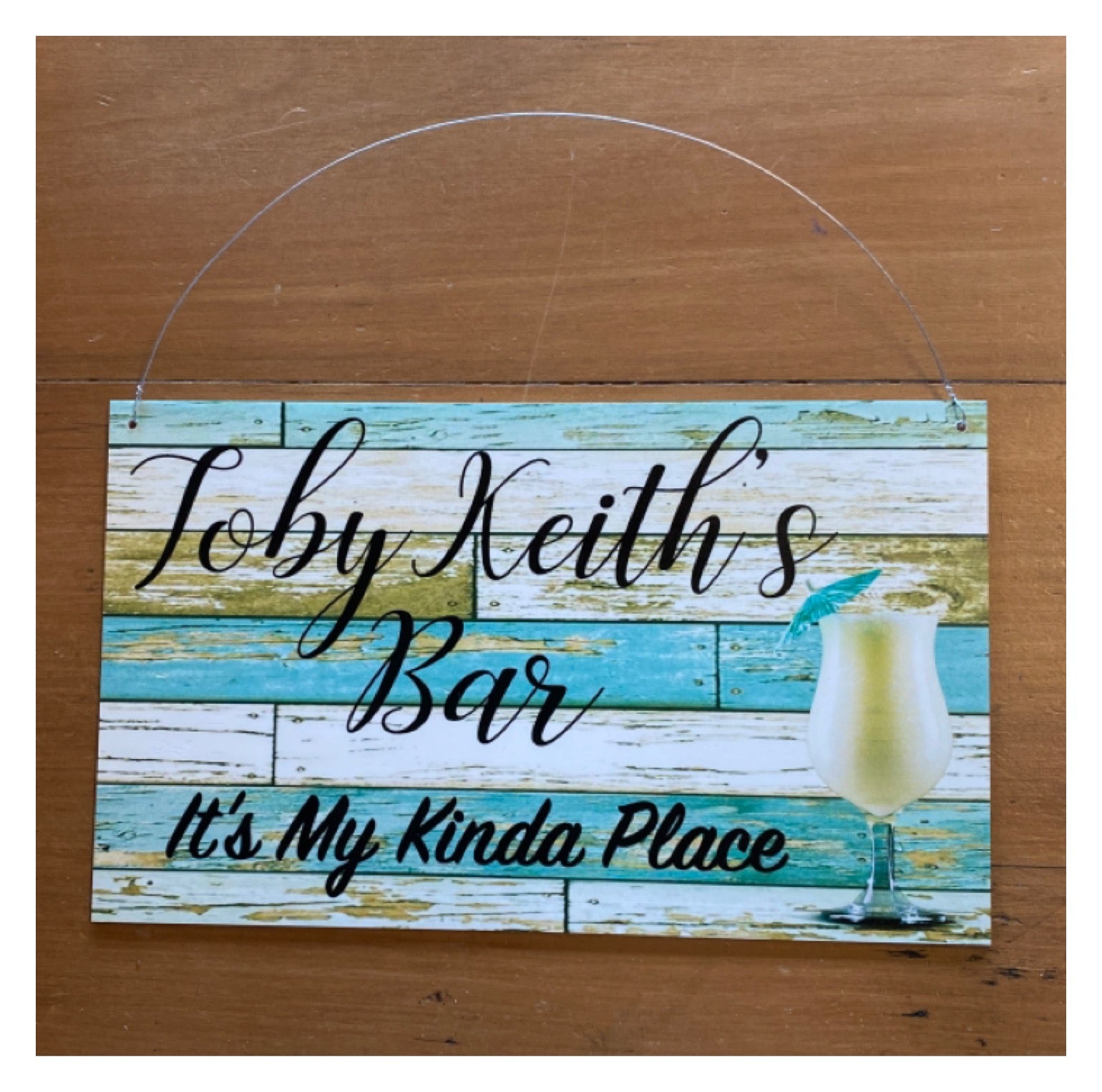 Tropical Cocktail Blues Custom Sign - The Renmy Store Homewares & Gifts 