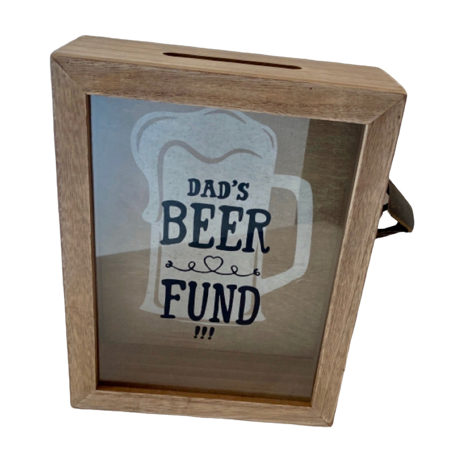 Money Box Dads Beer Fund Rustic with Bottle Opener - The Renmy Store Homewares & Gifts 