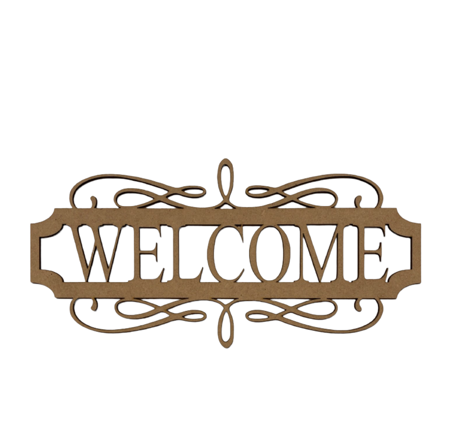 Welcome Scroll Wall Décor Wooden MDF DIY Large - The Renmy Store Homewares & Gifts 