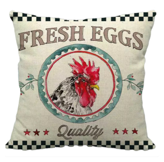 Cushion Cover Pillow Chicken Fresh Eggs - The Renmy Store Homewares & Gifts 