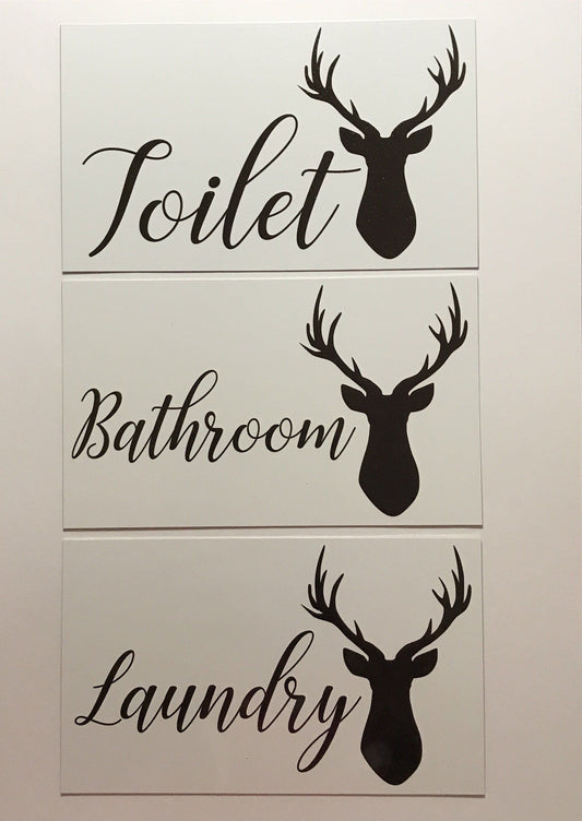 Stag Deer Door Room Sign Toilet Laundry Bathroom
