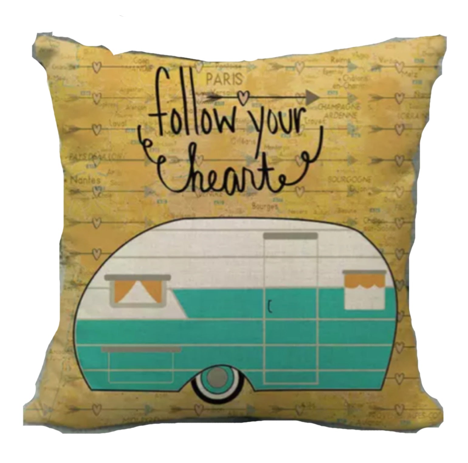 Cushion Cover Caravan Follow Your Heart - The Renmy Store Homewares & Gifts 
