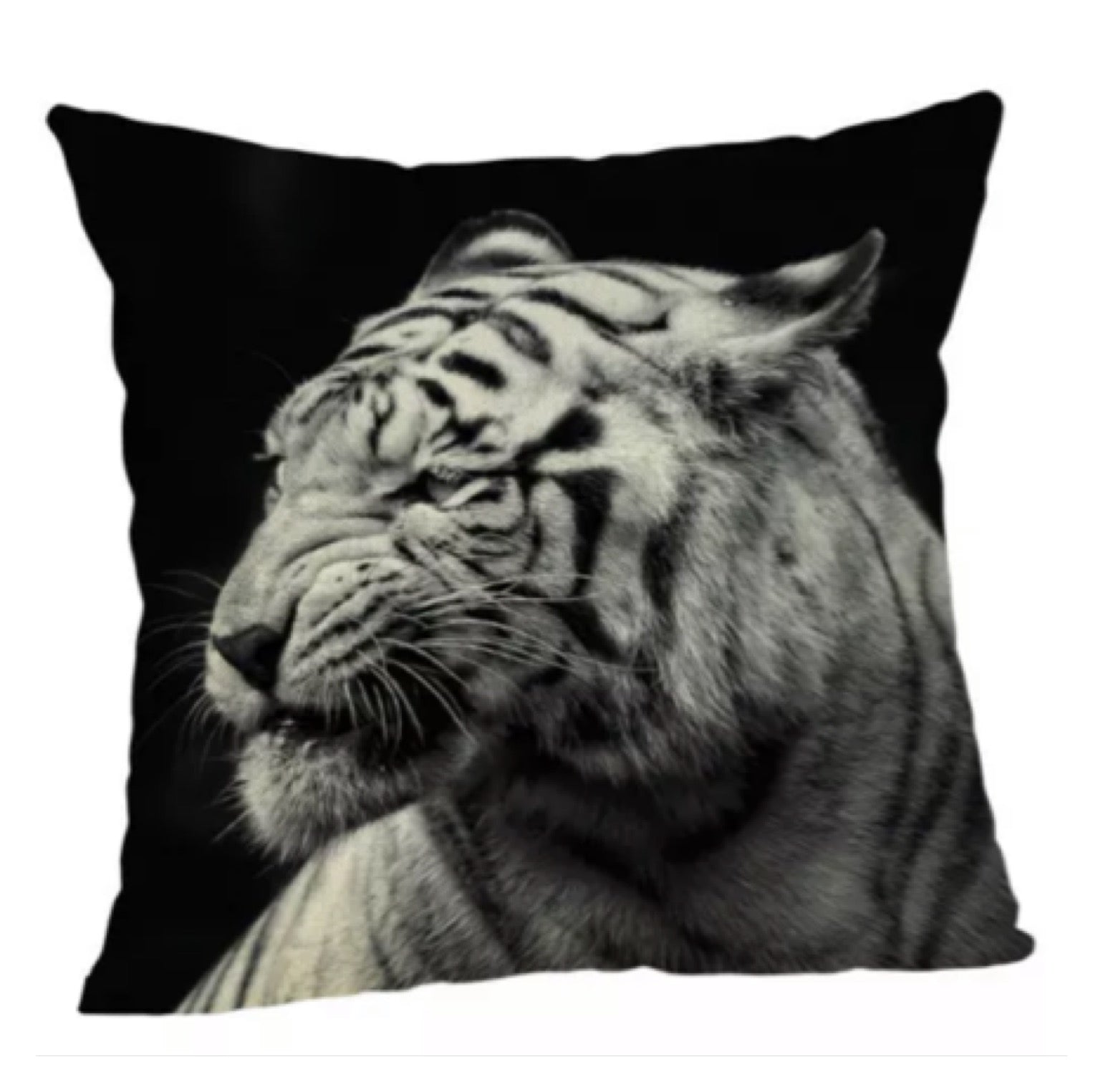 Cushion Cover Tiger Wild White Wonder - The Renmy Store Homewares & Gifts 