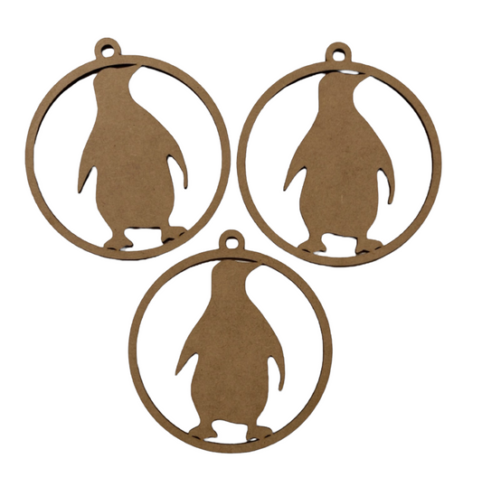 Penguin Hanging Decoration x 3 DIY MDF Timber Art - The Renmy Store Homewares & Gifts 