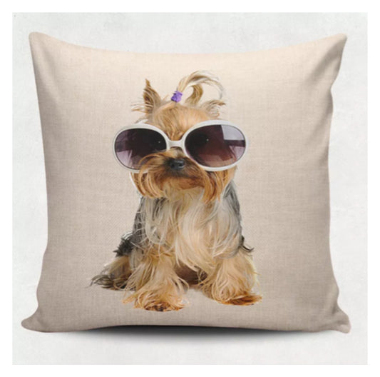 Cushion Pillow Dog Glasses Funky Poppet - The Renmy Store
