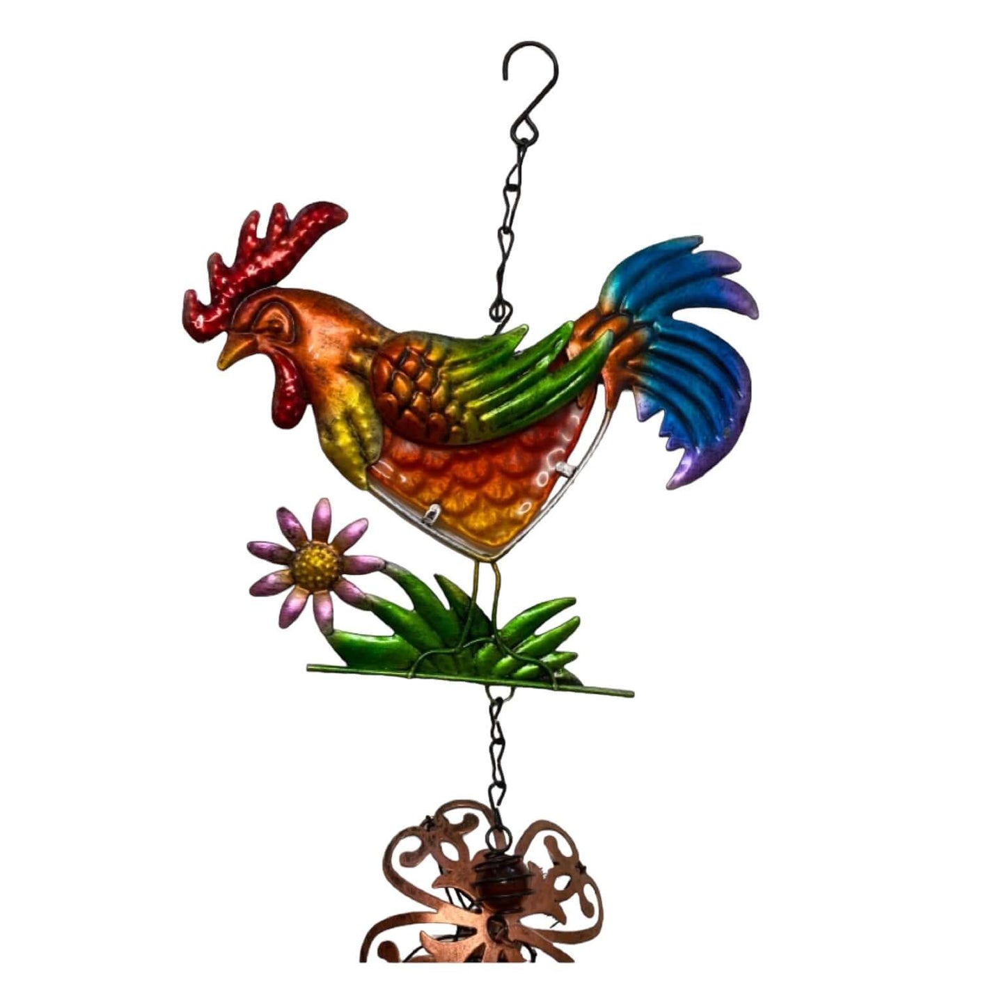 Bell Chime Rooster Country Bright Garden