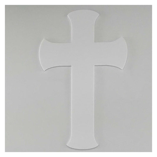 Cross Boho White Dome Plastic Acrylic Religious Decor