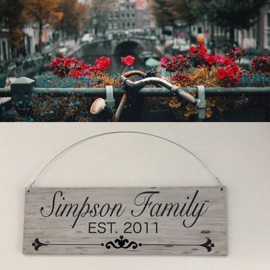 Custom Your Family Name and Year Vintage Sign