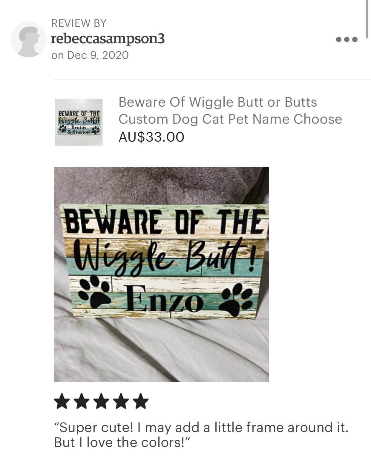 Beware of Wiggle Butt or Butts Dog Custom Personalised Sign