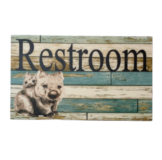 Restroom Toilet Wombat Sign