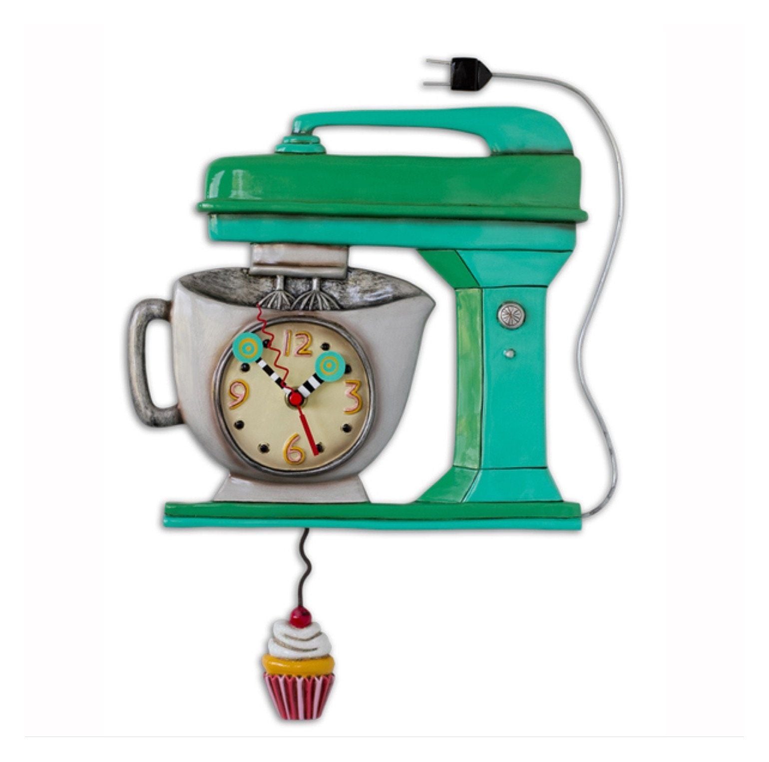 Clock Wall Vintage Green Mixer Cooking Funky Retro