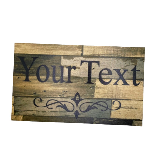 Rustic Brown Grey Your Text Custom Wording Sign