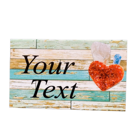 Crystal Heart Custom Wording Text Sign - The Renmy Store Homewares & Gifts 