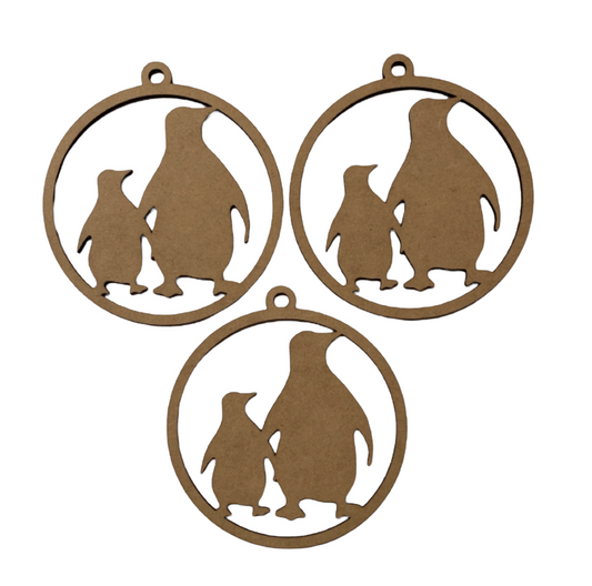 Penguin Baby Hanging Decoration x 3 DIY MDF Timber Art - The Renmy Store Homewares & Gifts 