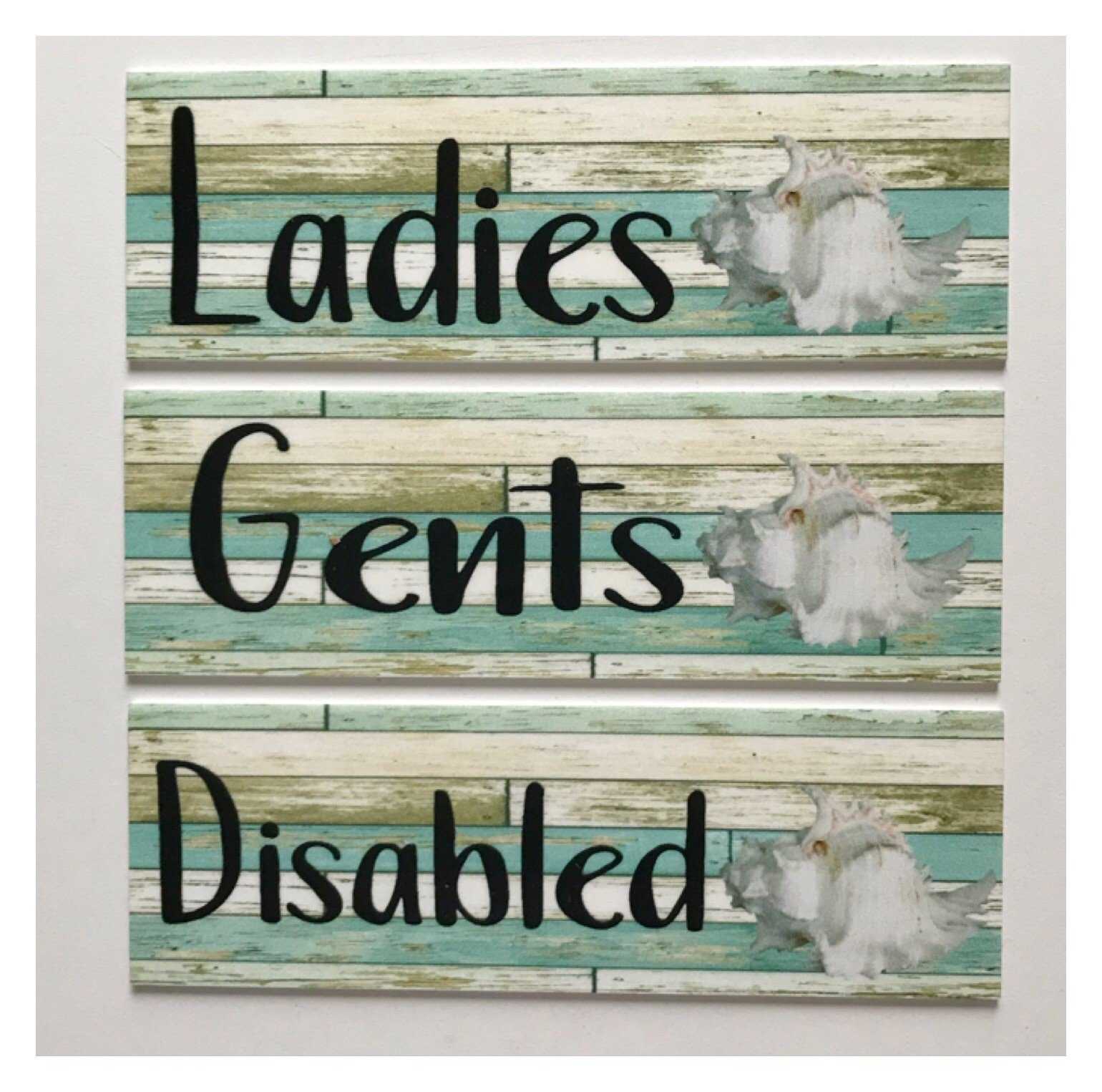 Ladies Gents Disabled Toilet Door Rustic Blue Sign